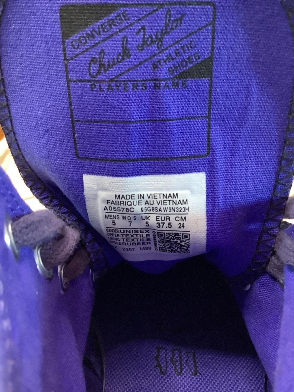 EUC Converse Allstar Chuck Taylor hi-top waterproof unisex M-5, W-7 blue black - Picture 12 of 14